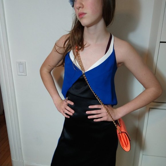 Cedric Charlier black cream and blue cocktail dress worn on The Bold Type - Picture 5 of 7